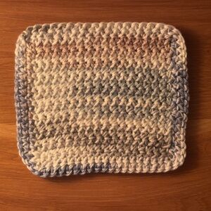 Crochet Washcloth - Handmade Cotton Cloth for Everyday Use (Moonlit Frost)
